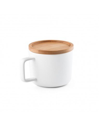 FANGIO. 250 mL ceramic mug with lid and bamboo base