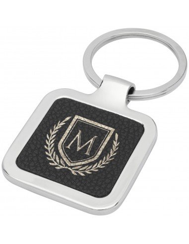Piero laserable PU leather squared keychain Piero laserable PU leather squared keychain
