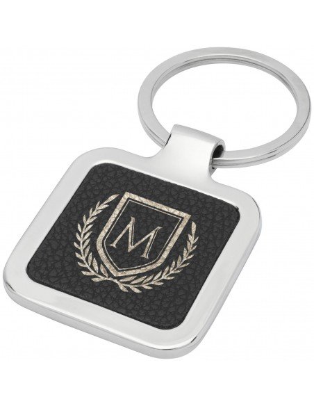 Piero laserable PU leather squared keychain Piero laserable PU leather squared keychain