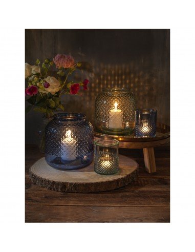 Estrel recycled glass tealight holder
