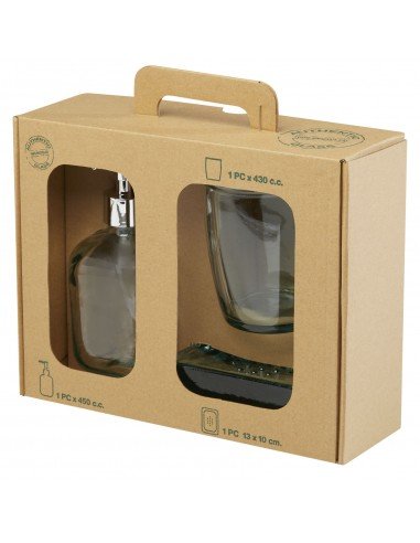 Jabony 3-piece recycled glass bathroom set