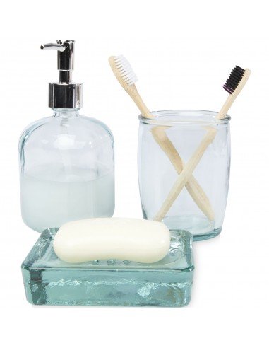 Jabony 3-piece recycled glass bathroom set