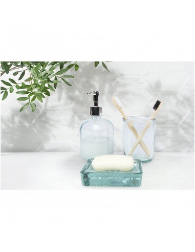 Jabony 3-piece recycled glass bathroom set