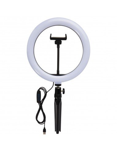 Studio ring light with phone holder and tripod