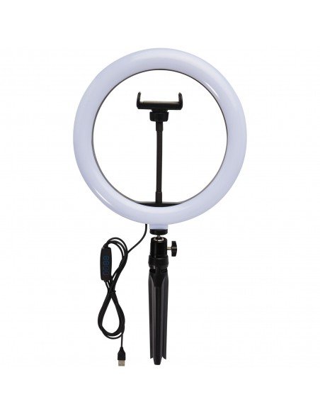 Studio ring light with phone holder and tripod