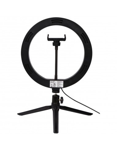 Studio ring light with phone holder and tripod