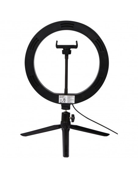 Studio ring light with phone holder and tripod