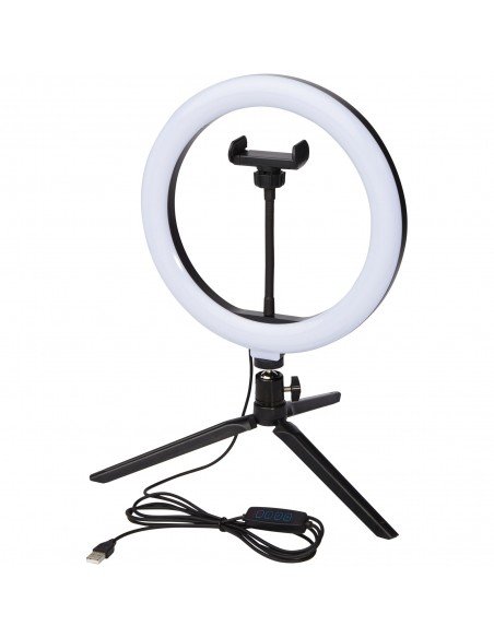 Studio ring light with phone holder and tripod