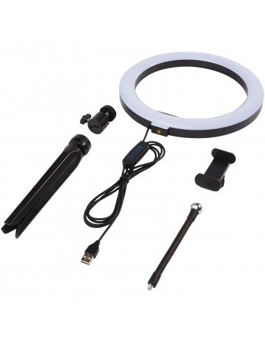 Studio ring light with phone holder and tripod