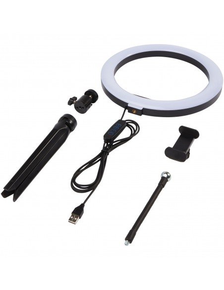 Studio ring light with phone holder and tripod