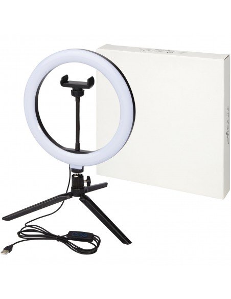 Studio ring light with phone holder and tripod