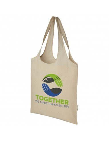Pheebs 150 g/m² recycled cotton trendy tote bag 7L