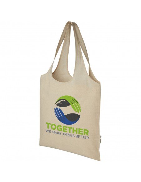 Pheebs 150 g/m² recycled cotton trendy tote bag 7L