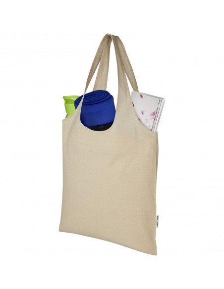 Pheebs 150 g/m² recycled cotton trendy tote bag 7L