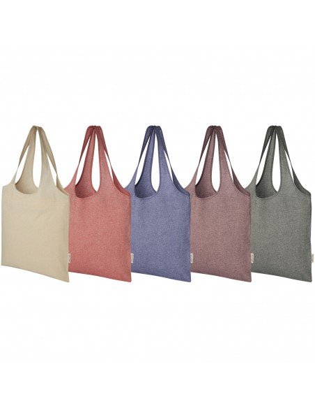 Pheebs 150 g/m² recycled cotton trendy tote bag 7L