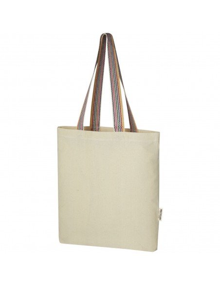 Rainbow 180 g/m² recycled cotton tote bag 5L