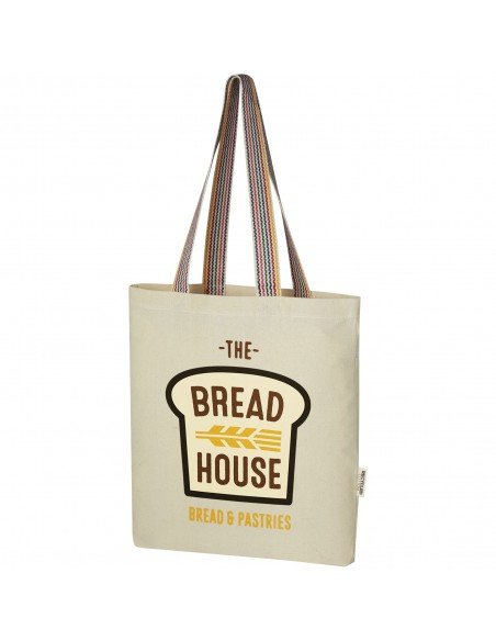 Rainbow 180 g/m² recycled cotton tote bag 5L