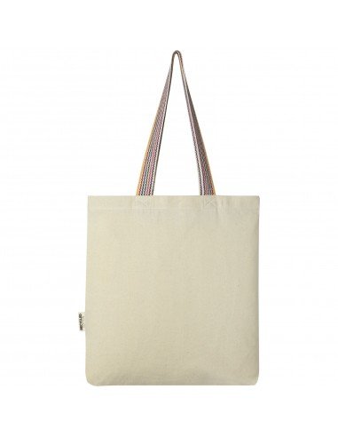 Rainbow 180 g/m² recycled cotton tote bag 5L