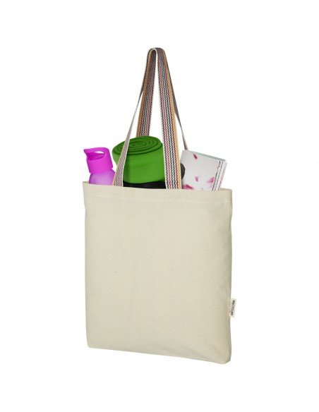 Rainbow 180 g/m² recycled cotton tote bag 5L