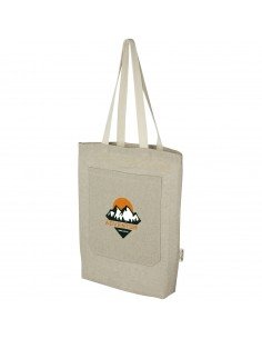 Pheebs 150 g/m² recycled cotton tote bag with front pocket 9L 2