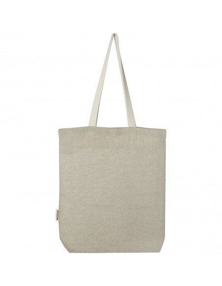 Pheebs 150 g/m² recycled cotton tote bag with front pocket 9L