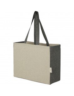 Pheebs 190 g/m² recycled cotton gusset tote bag with contrast sides 18L