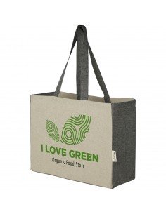 Pheebs 190 g/m² recycled cotton gusset tote bag with contrast sides 18L 2