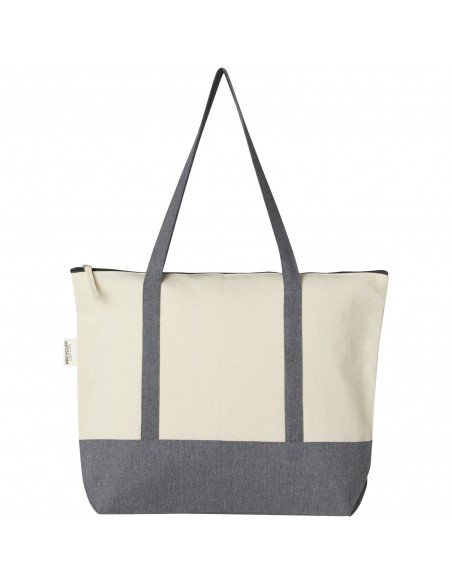Repose 320 g/m² recycled cotton zippered tote bag 10L