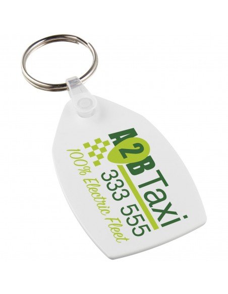 Tait rectangular-shaped recycled keychain