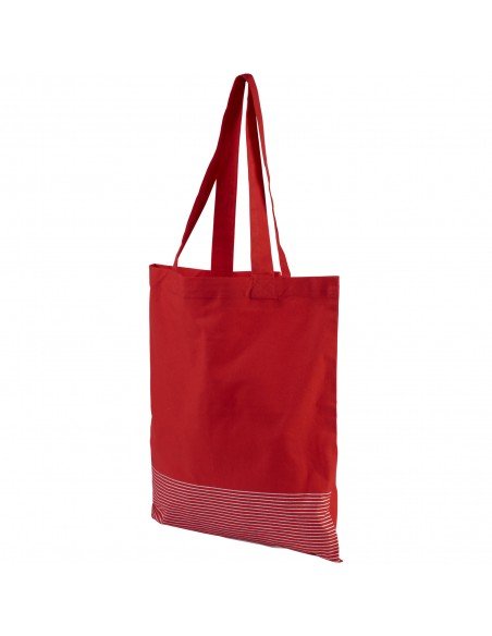 Aylin 140 g/m² silver lines cotton tote bag Aylin 140 g/m² silver lines cotton tote bag