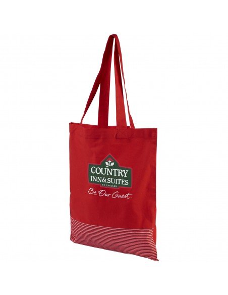 Aylin 140 g/m² silver lines cotton tote bag Aylin 140 g/m² silver lines cotton tote bag