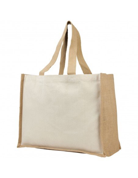 Varai 320 g/m² canvas and jute shopping tote bag