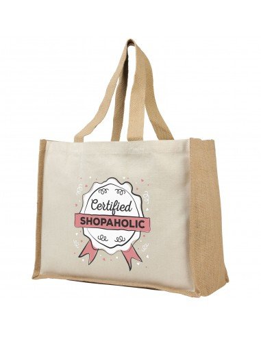 Varai 320 g/m² canvas and jute shopping tote bag