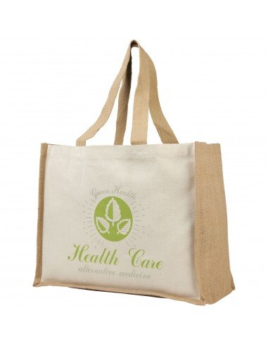 Varai 320 g/m² canvas and jute shopping tote bag
