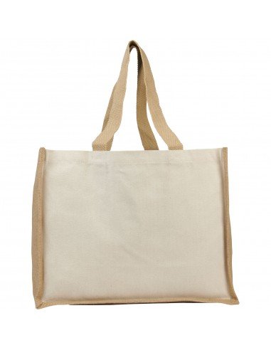Varai 320 g/m² canvas and jute shopping tote bag
