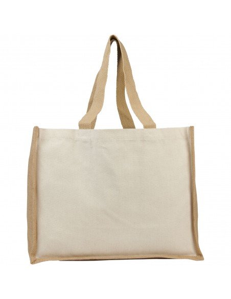 Varai 320 g/m² canvas and jute shopping tote bag
