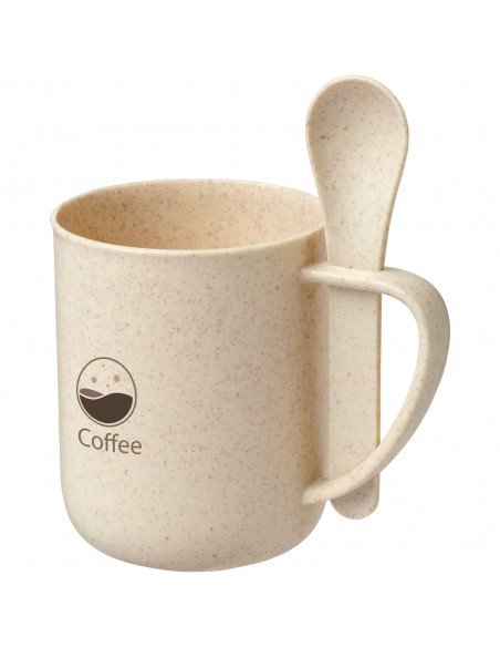 Rye 420 ml wheat straw mug with spoon