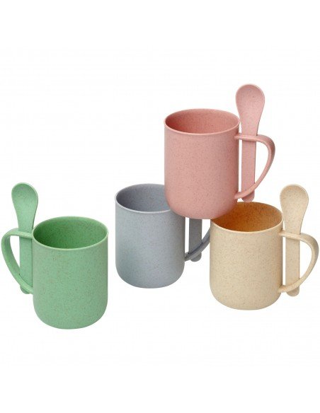 Rye 420 ml wheat straw mug with spoon