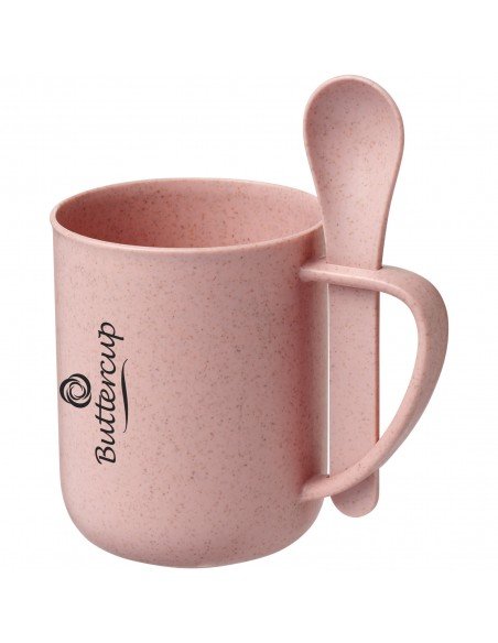 Rye 420 ml wheat straw mug with spoon