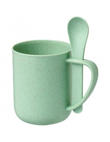 Rye 420 ml wheat straw mug with spoon