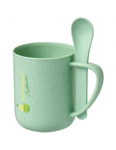 Rye 420 ml wheat straw mug with spoon