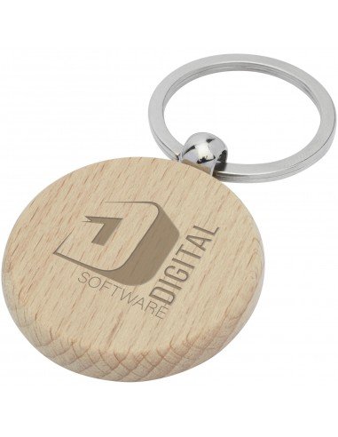 Giovanni beech wood round keychain Giovanni beech wood round keychain