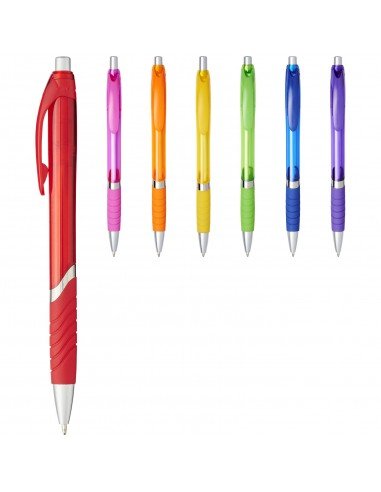 Turbo ballpoint pen with rubber grip
