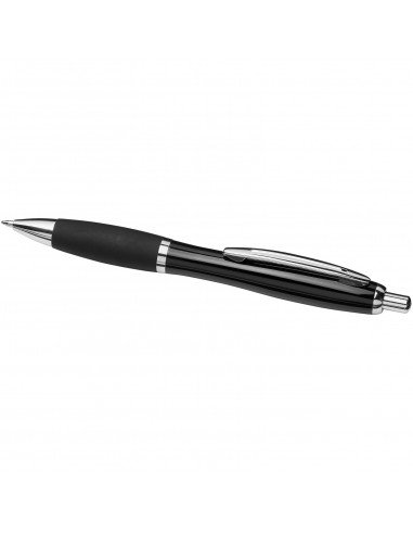 Curvy ballpoint pen with metal barrel