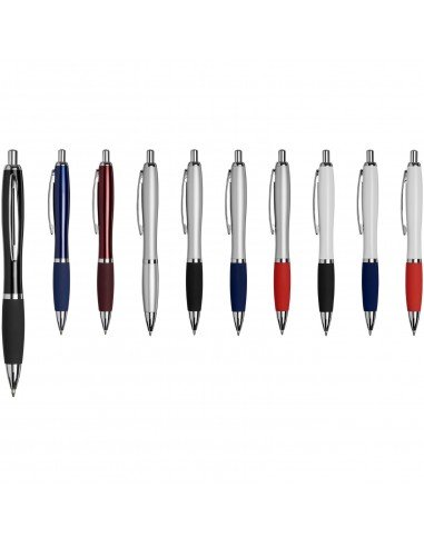 Curvy ballpoint pen with metal barrel