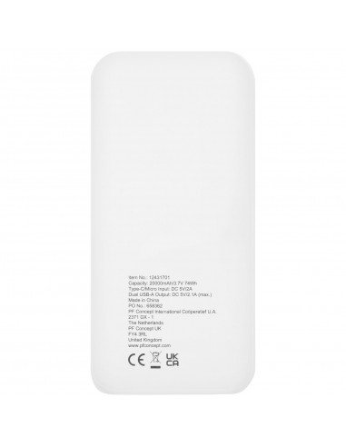 Electro 20.000 mAh recycled plastic... Electro 20.000 mAh recycled plastic...