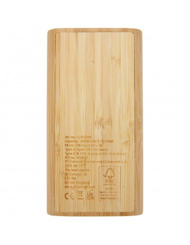Tulda 20.000 mAh bamboo power bank