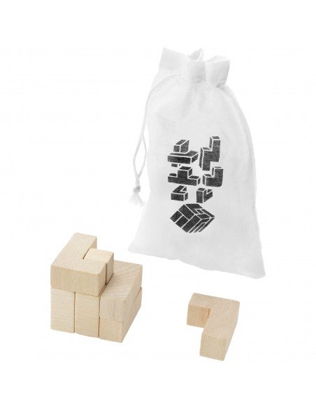 Solfee wooden squares brain teaser with pouch