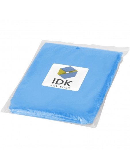 Ziva disposable rain poncho with storage pouch