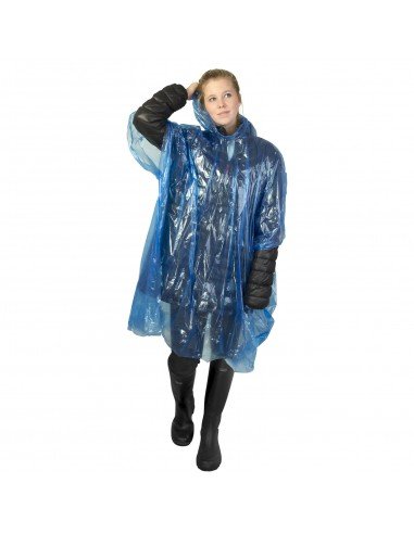 Ziva disposable rain poncho with storage pouch